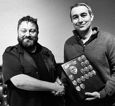 2024 Div 1 champs the Golden Star receiving the Div 1 Trophy from Dave. 